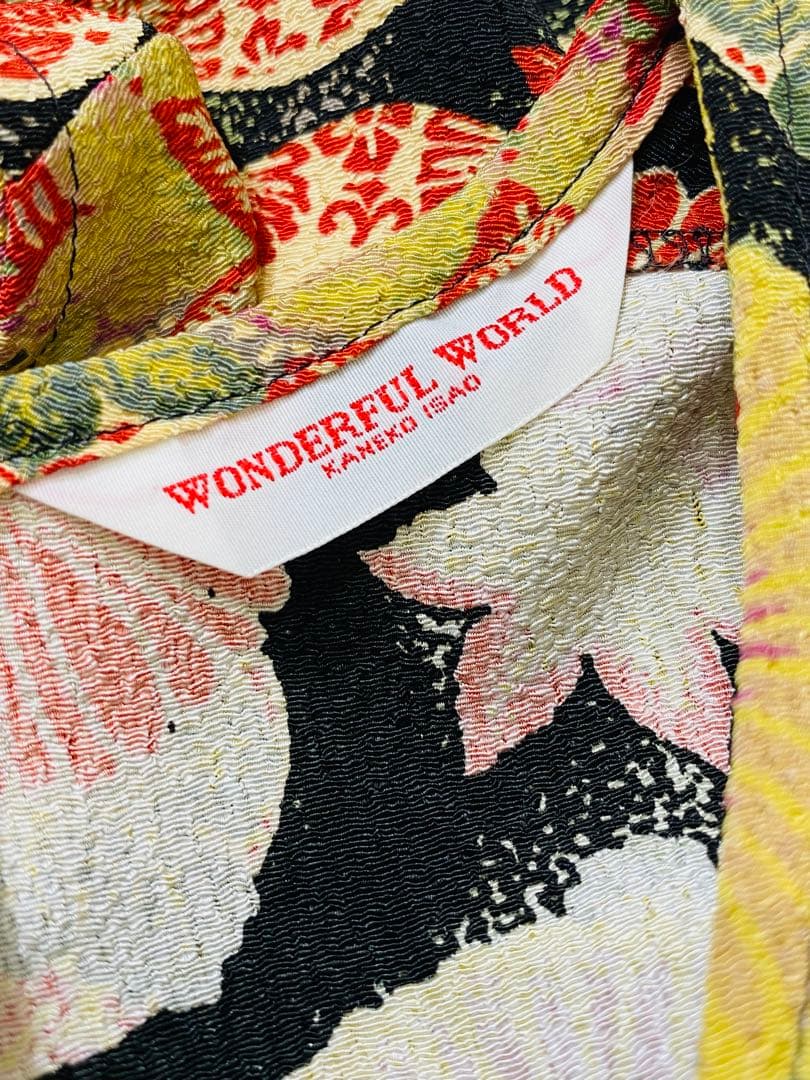 カネコイサオ wonderful World 縮緬 和風花柄 ロングワンピース