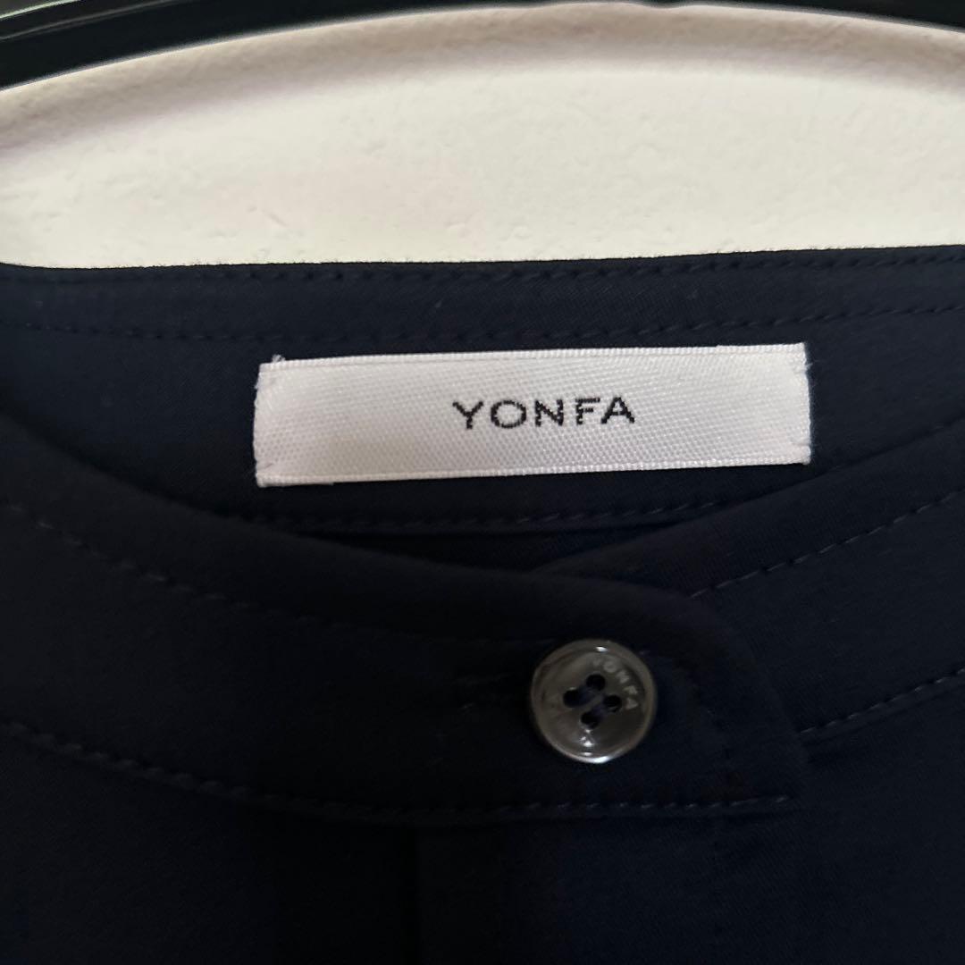♩試着のみ♩ YONFA ヨンファ　ラッフルポケットシャツ　ネイビー