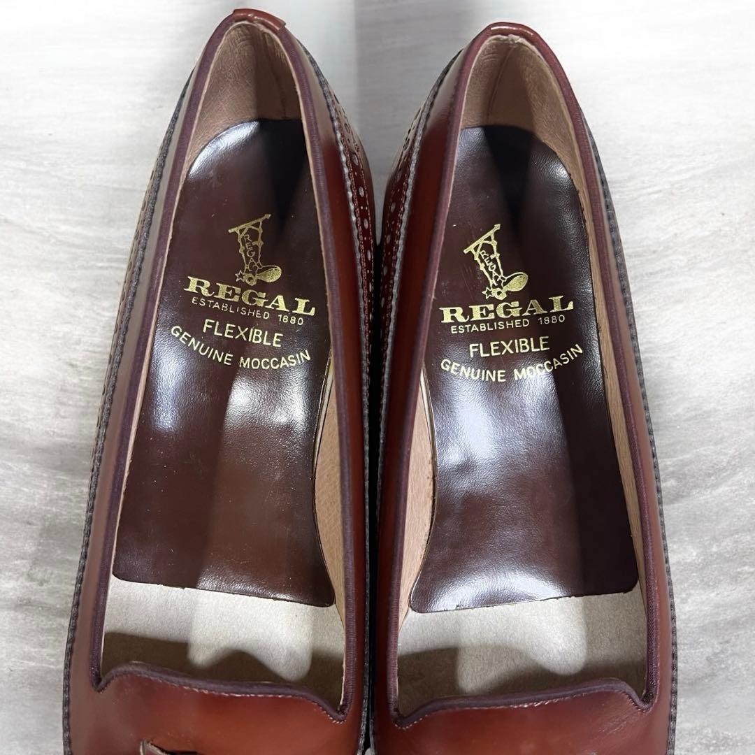 試着程度REGAL 本革 レザー タッセル ローファー ブラウン ウイングチップ