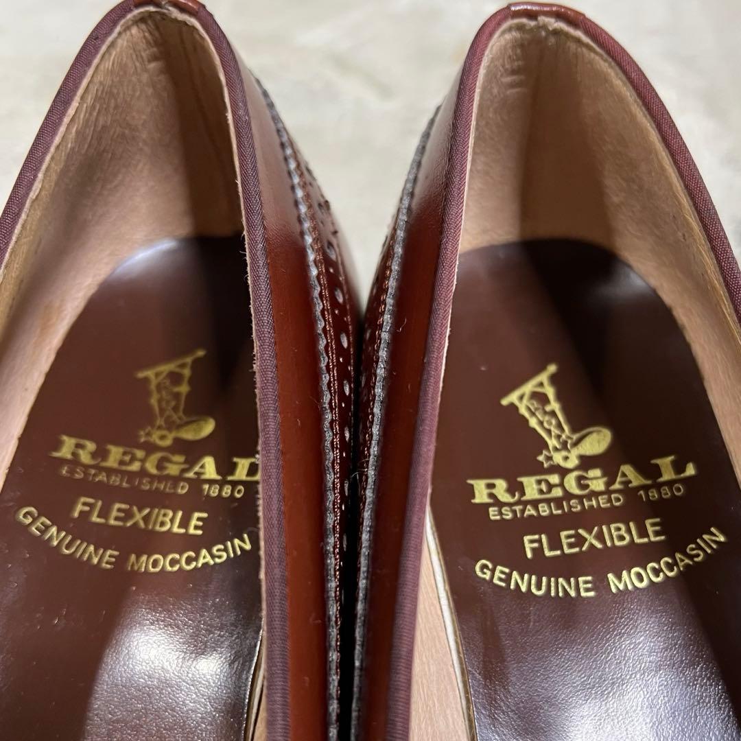 試着程度REGAL 本革 レザー タッセル ローファー ブラウン ウイングチップ