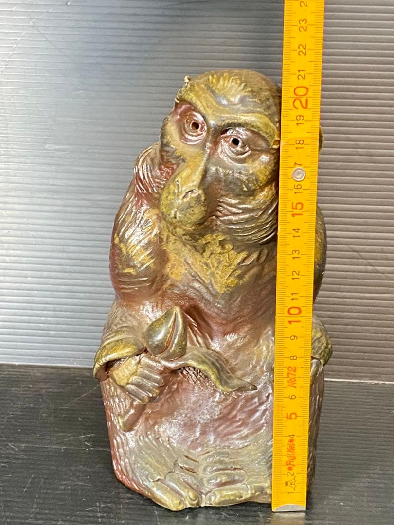 Green 備前焼 木村陶雲 置物 2点 布袋　備前