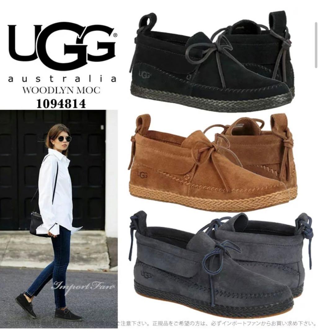 UGGaustralia♡スウェードモカシン ウッドリンモック キャメル24.5