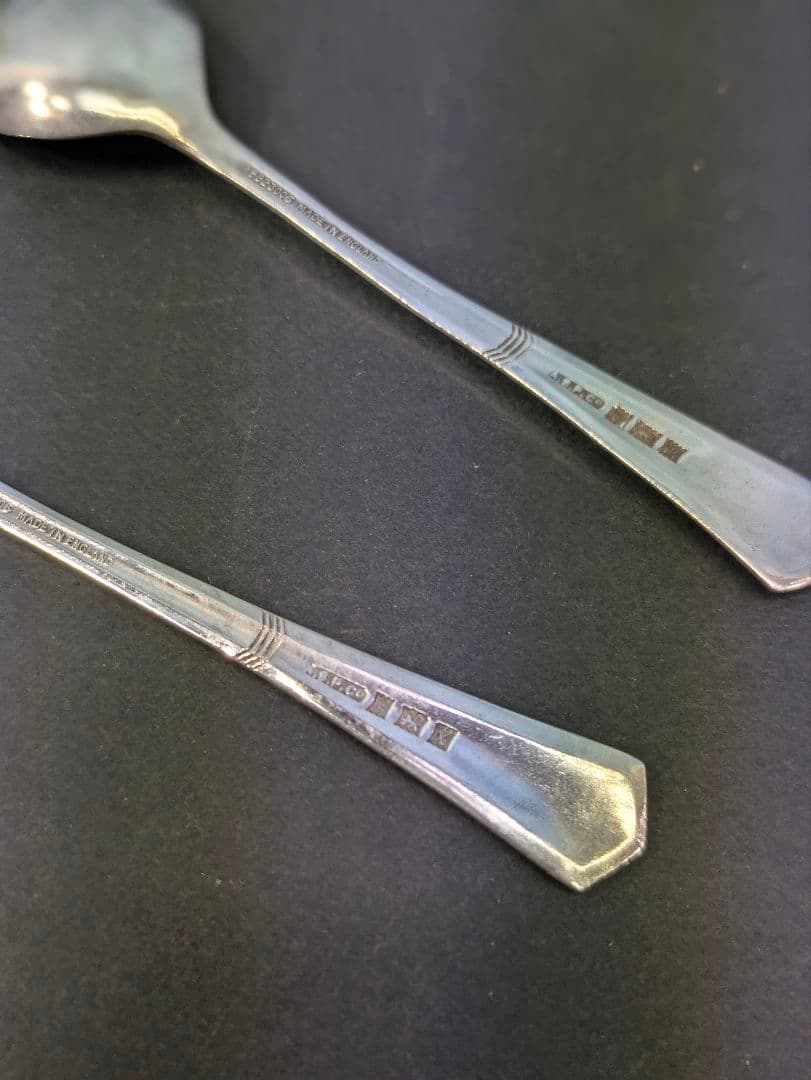 スターリングシルバー イギリス 1972年 ティースプーン 刻印入り 2本セット