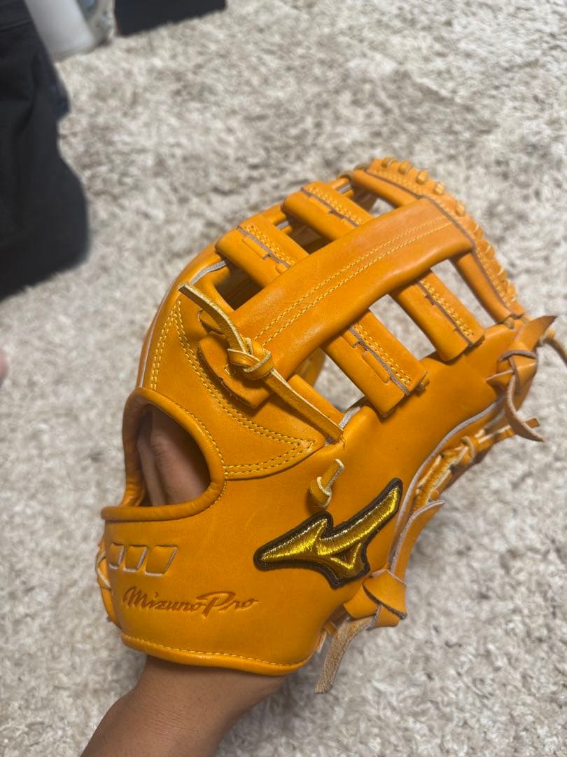 Mizuno Pro 硬式外野用グローブ オレンジ
