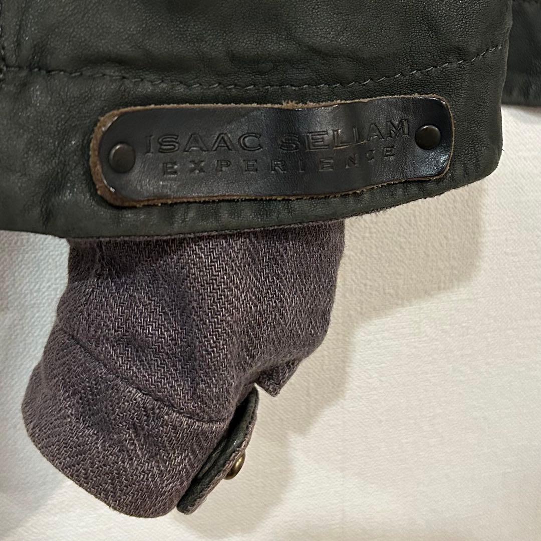 アイザックセラム isaac sellam レザー切り替えジャケット 36