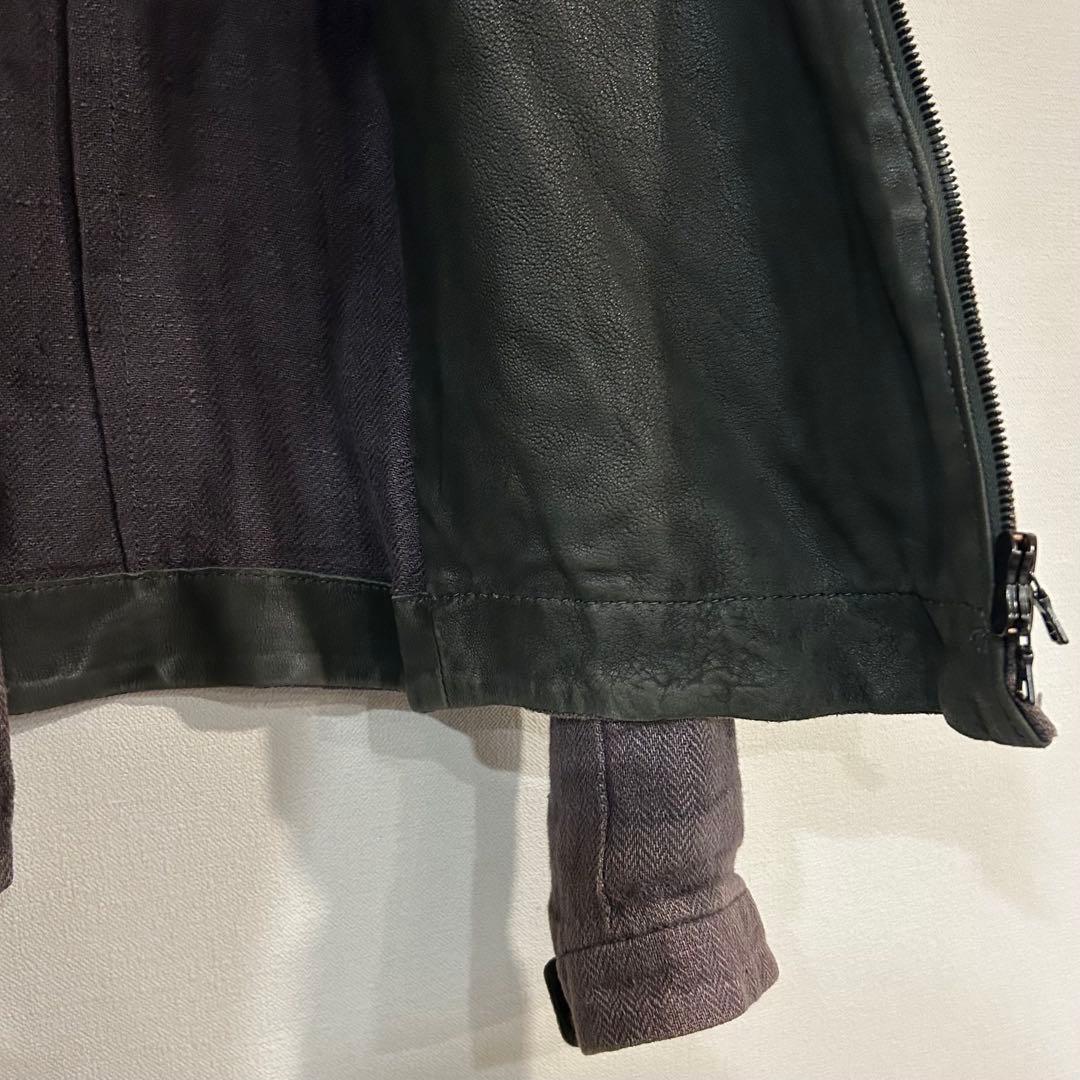 アイザックセラム isaac sellam レザー切り替えジャケット 36