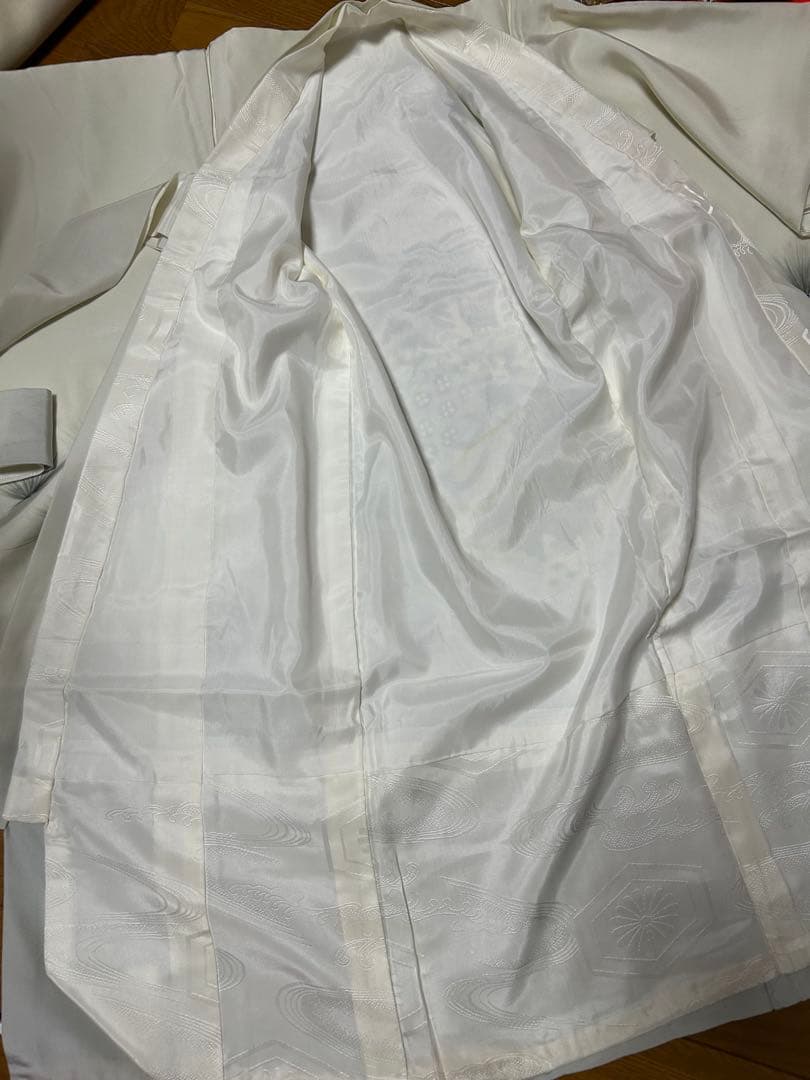 男の子用お祝い着★お宮参り、七五三に◎お正月用にも◎　迫力の鷹　美品白地グレー系