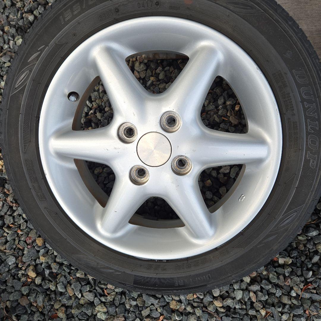 雪兎ラパンSS純正ホイール14インチ　DUNLOP155/65R14セット