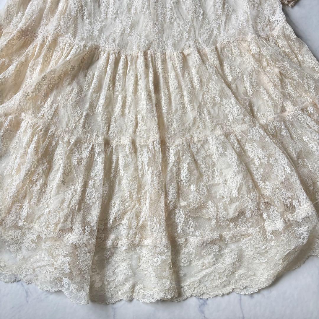 GUNNE SAX レース ロングワンピース　レトロ　ヴィンテージ◆7069