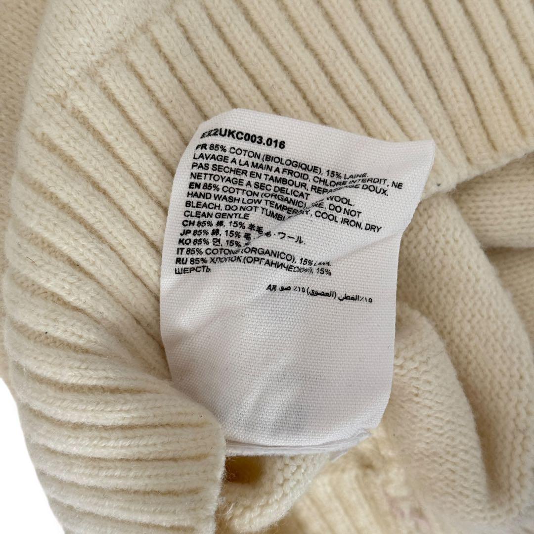希少✨ami ニット 白 クルーネック ハート刺繍 ロゴ セーター 男女兼用