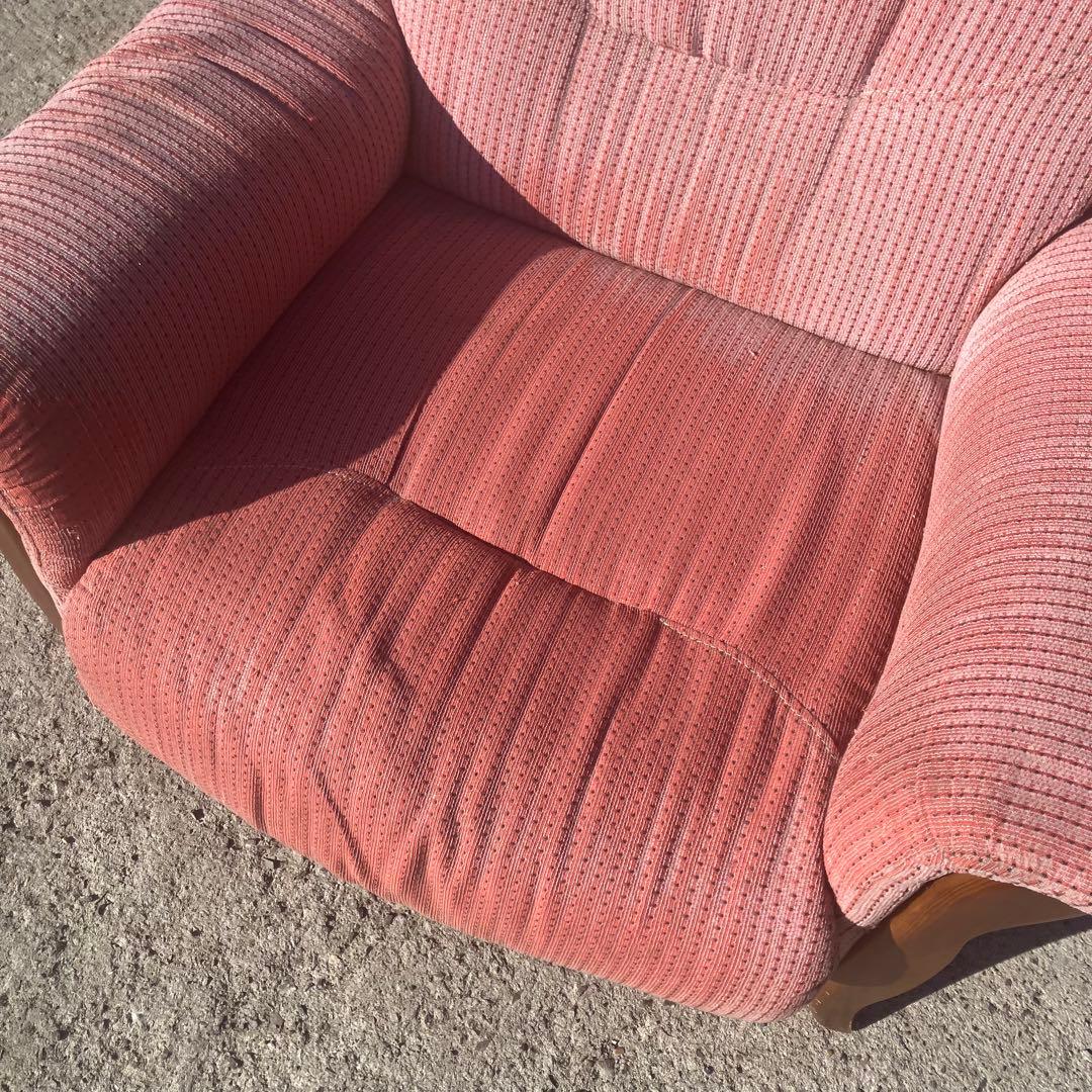 北欧レトロ ミッドセンチュリー 1人掛けソファー アームチェア ピンク