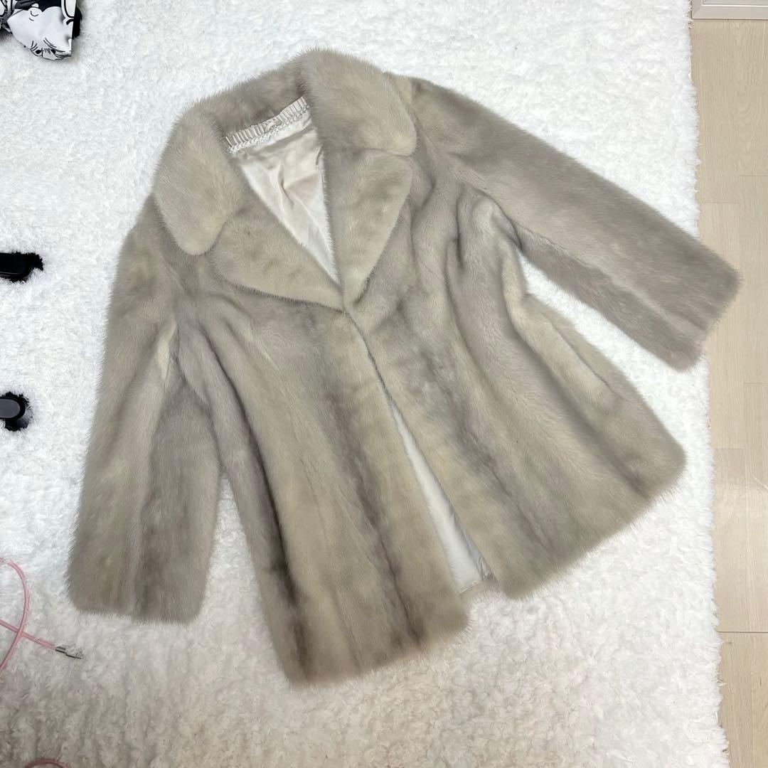 【肉厚人気カラー】 MOONBAT サファイアミンク　毛皮コート