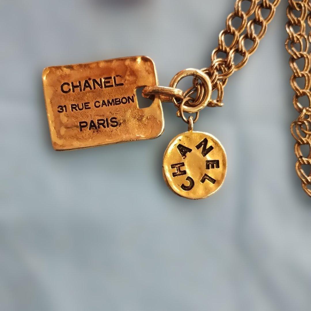 d*2様 ヴィンテージ　シャネル　赤プラリングとネームタグネックレス