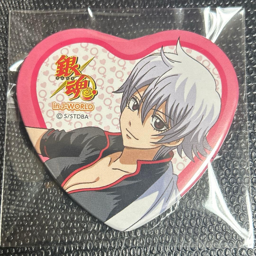 超激レア　銀魂　J-world 坂田銀子　ハート缶バッジ