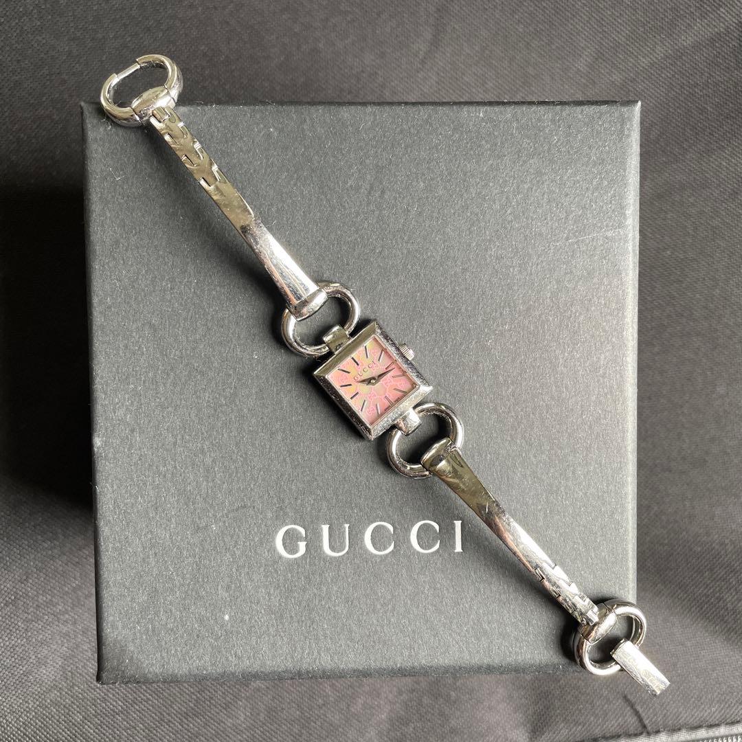 GUCCI ステンレススチール ピンクダイヤル 時計