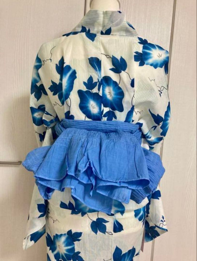 浴衣　朝顔+兵児帯itomi 露草色セット