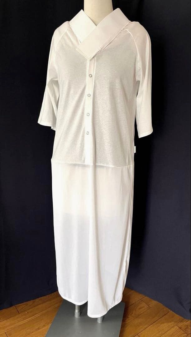 【くるり】前開きTシャツ襦袢ルグラン　ワンピースタイプ　ホワイト