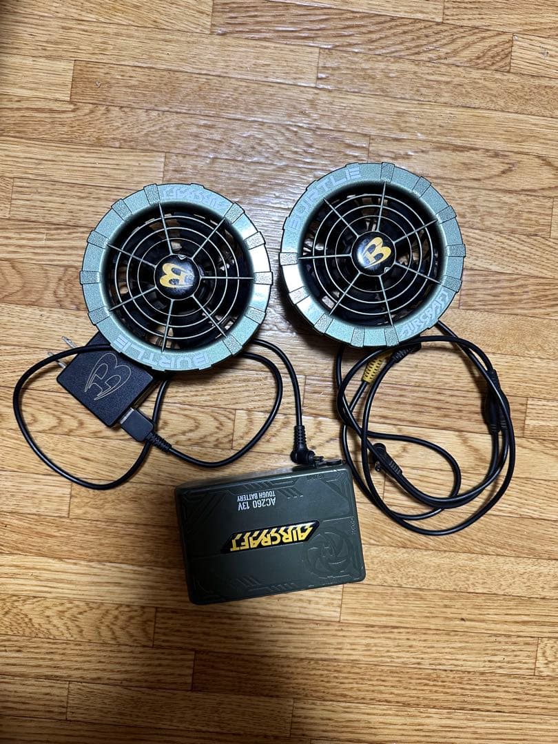 BURTLE 空調服用 充電式ファンセット　13v 約10回ほど使用しました。