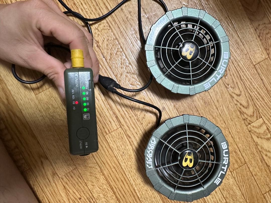 BURTLE 空調服用 充電式ファンセット　13v 約10回ほど使用しました。