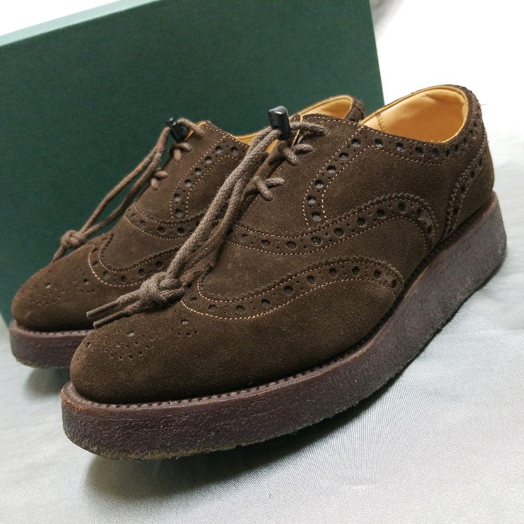 秋冬 Nepco ネプコ ウイングチップ シューズ ラバーソール 茶 英国製