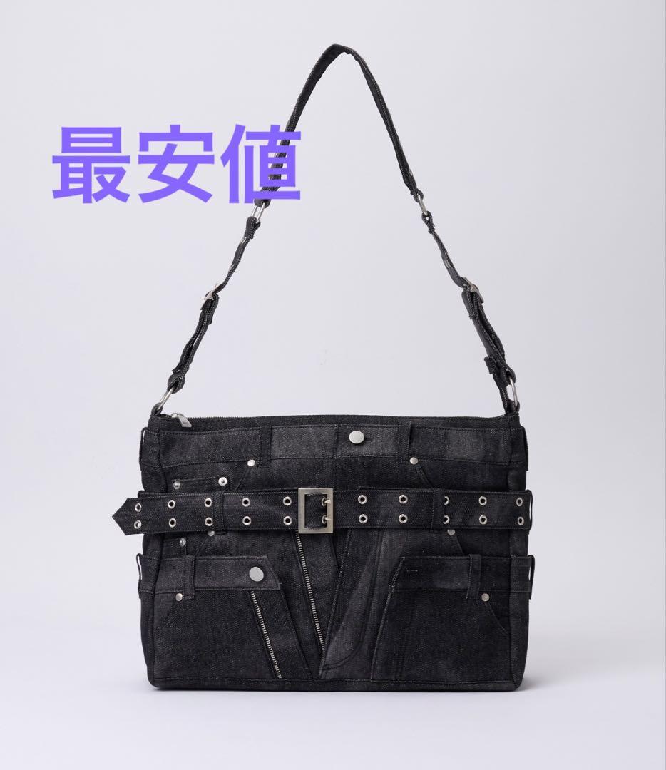 【美品】GRANCY クレイジーレイヤードデニムパンツデザインショルダーバッグ