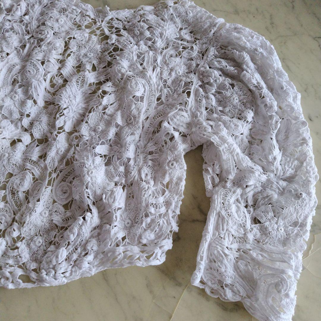 アンティーク　テープレースカーディガン