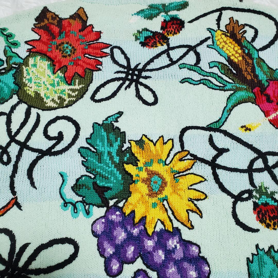 希少✨ficce　フィッチェ　ハンドニット　セーター　花柄　果物　野菜　柄