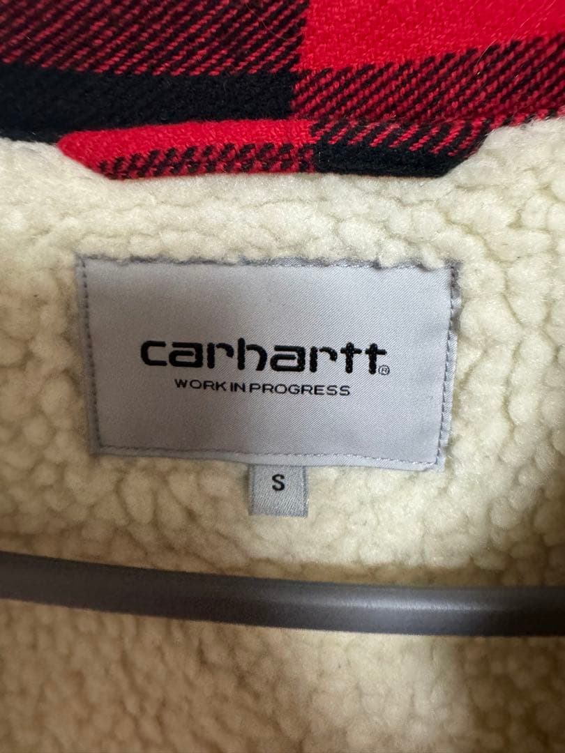 【Carhartt】カーハート ボア チェック ジャケット 赤 レッド S