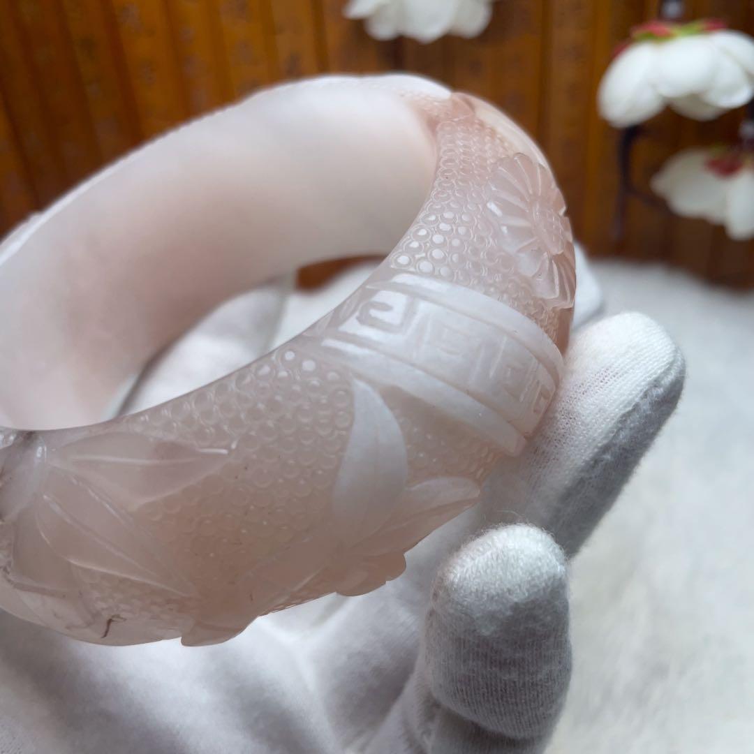 （62.5mm）天然石無処理【✨精品彫刻 梅蘭竹菊】 石英岩玉 パワーストーン