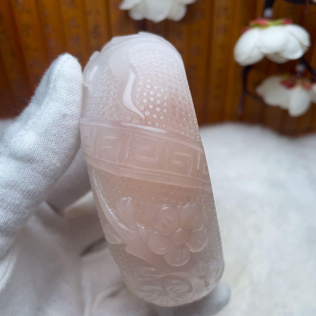 （62.5mm）天然石無処理【✨精品彫刻 梅蘭竹菊】 石英岩玉 パワーストーン