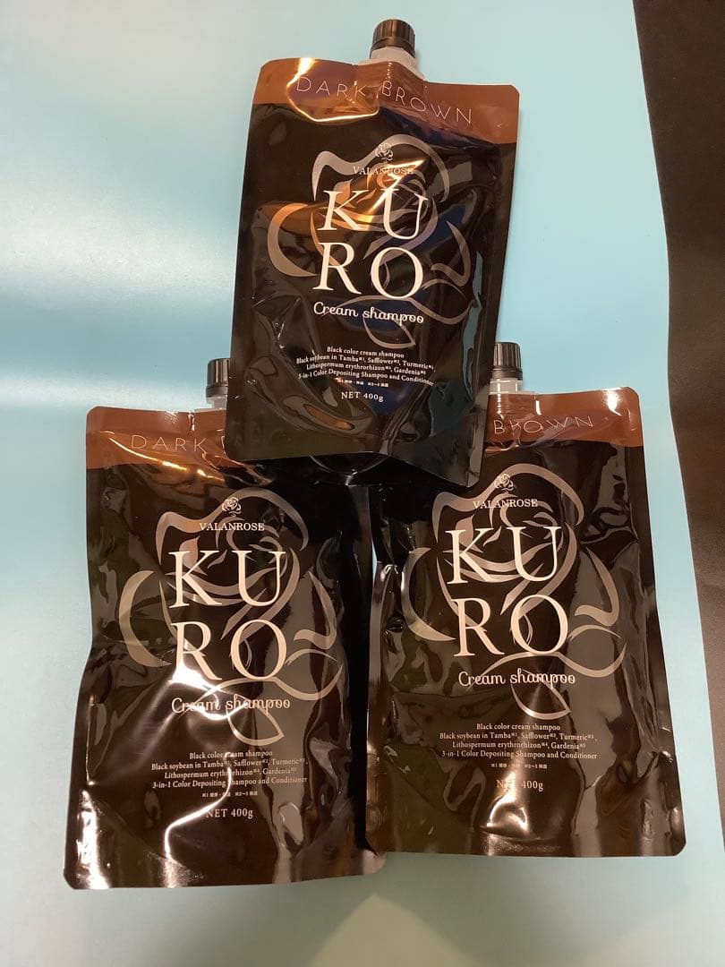 KURO クリームシャンプー　ダークブラウン　400g 3個
