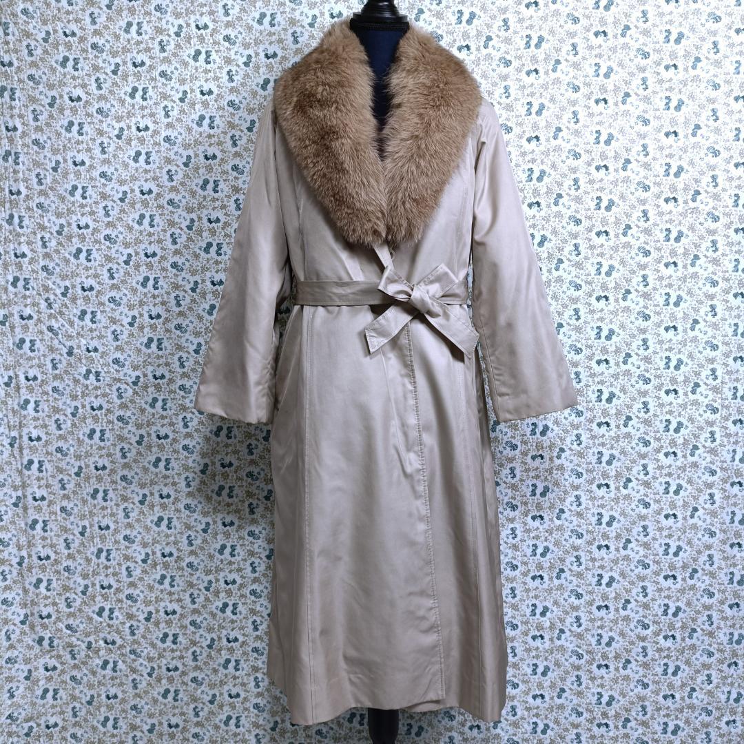 ファーコート☆女優襟　おそらくフォックスファー　絹　ライナー　ラムファー　13