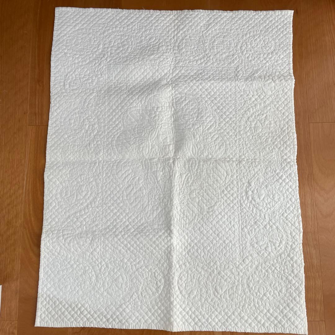 ［マミーのキルト］ホワイトキルト　ハンドメイド　#55