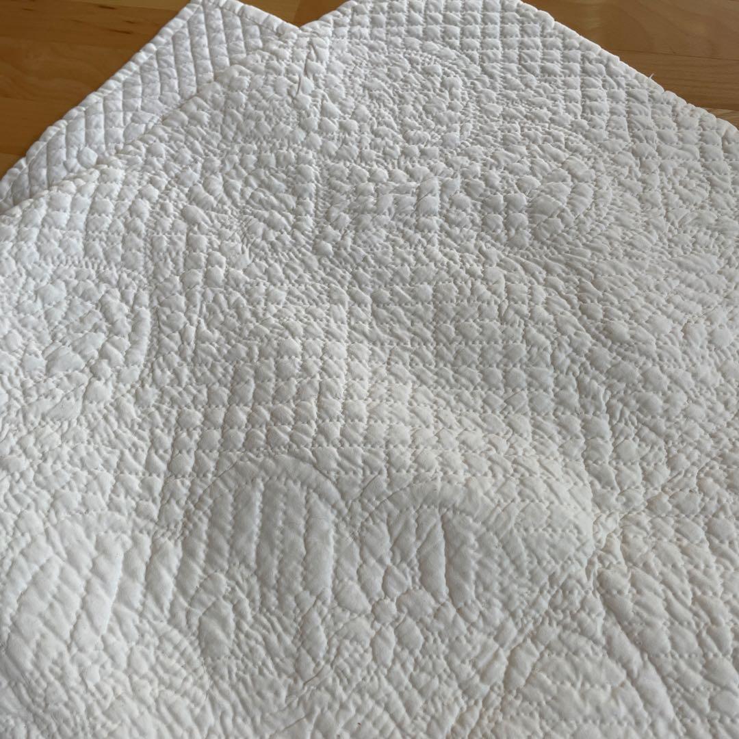 ［マミーのキルト］ホワイトキルト　ハンドメイド　#55