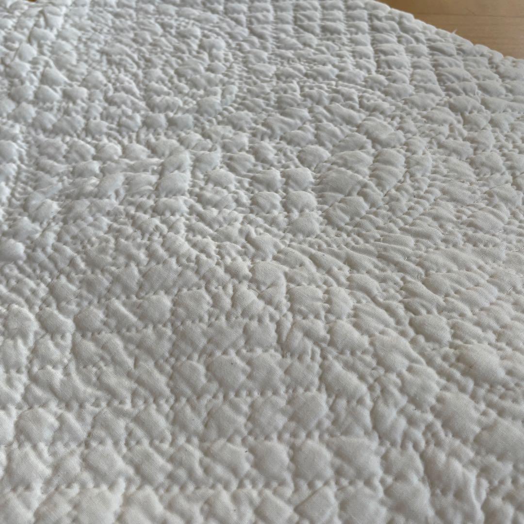 ［マミーのキルト］ホワイトキルト　ハンドメイド　#55