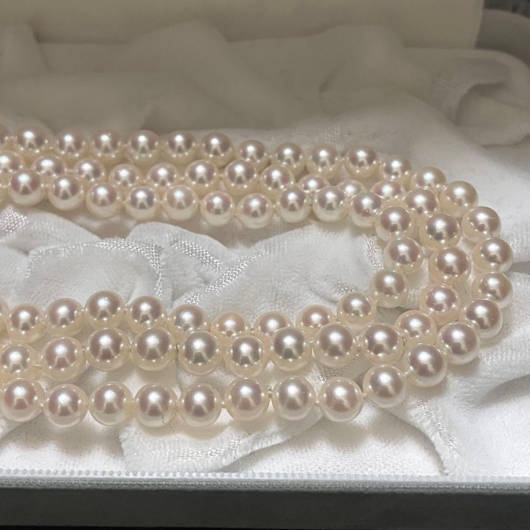 【田崎真珠✨K14WG】あこや真珠 ロングネックレス パール タサキ 2連 3連