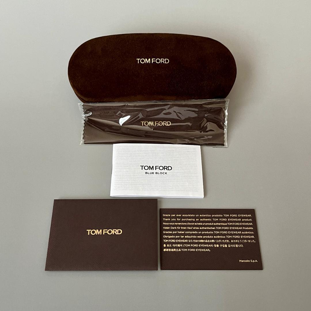 トムフォード メガネ オーバル ブルーライトカット ブラウン ゴールド メタル