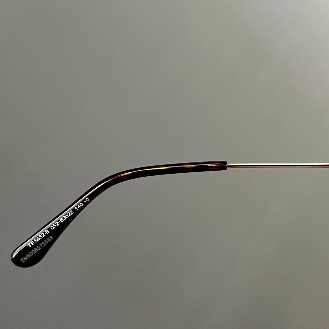 トムフォード メガネ オーバル ブルーライトカット ブラウン ゴールド メタル