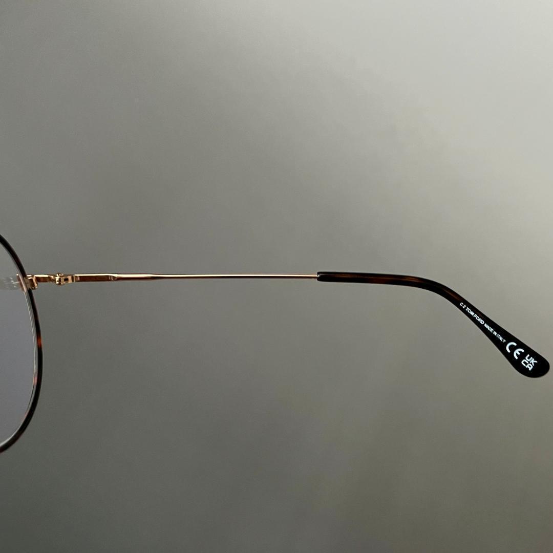 トムフォード メガネ オーバル ブルーライトカット ブラウン ゴールド メタル