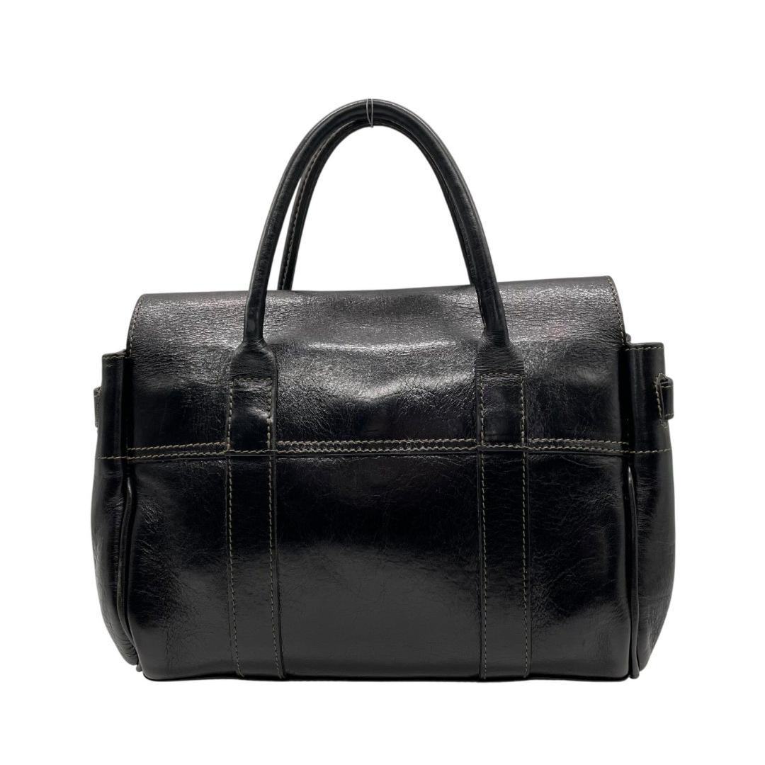 美品 MULBERRY マルベリー ベイズウォーター 黒 レザー ターンロック