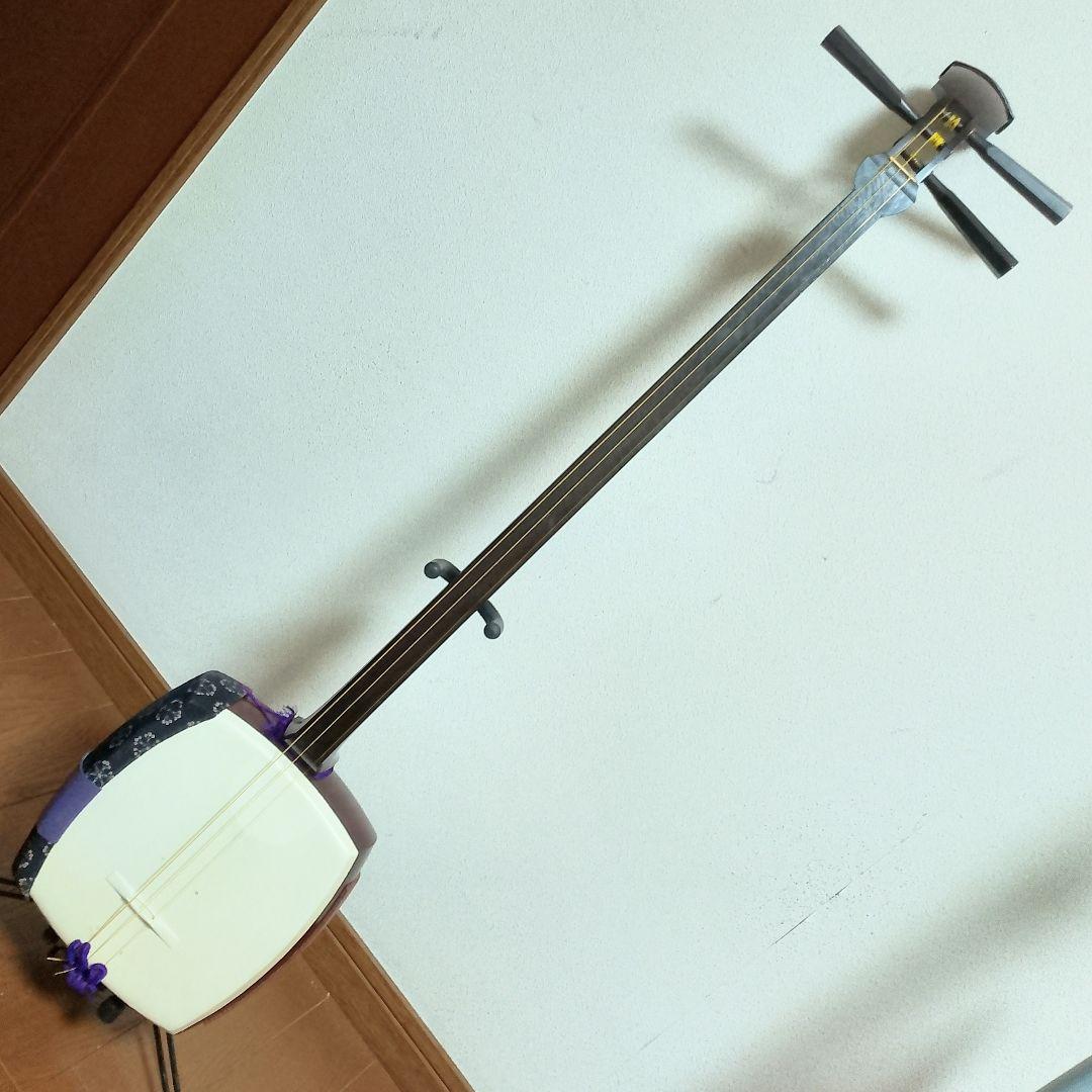 高級 紅木 or 紫檀　中棹三本継　三味線　東さわり付き