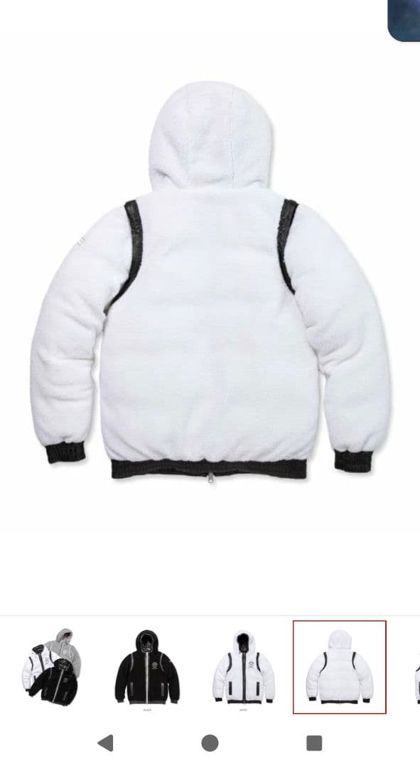 新品　ホワイトフリースフード付きジャケット