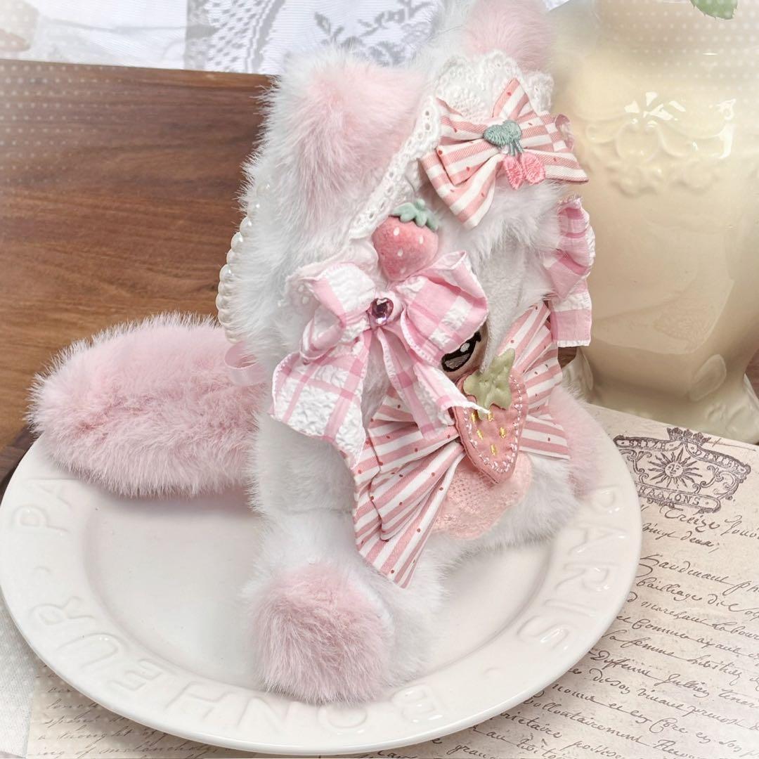 ★ シキ ★10cm おすわり イチゴ飴ネコちゃん #55 2点セット