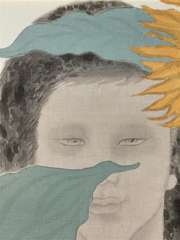 t*1様 「真作」高山辰雄「ひまわり」木版画　25/150　証書付き