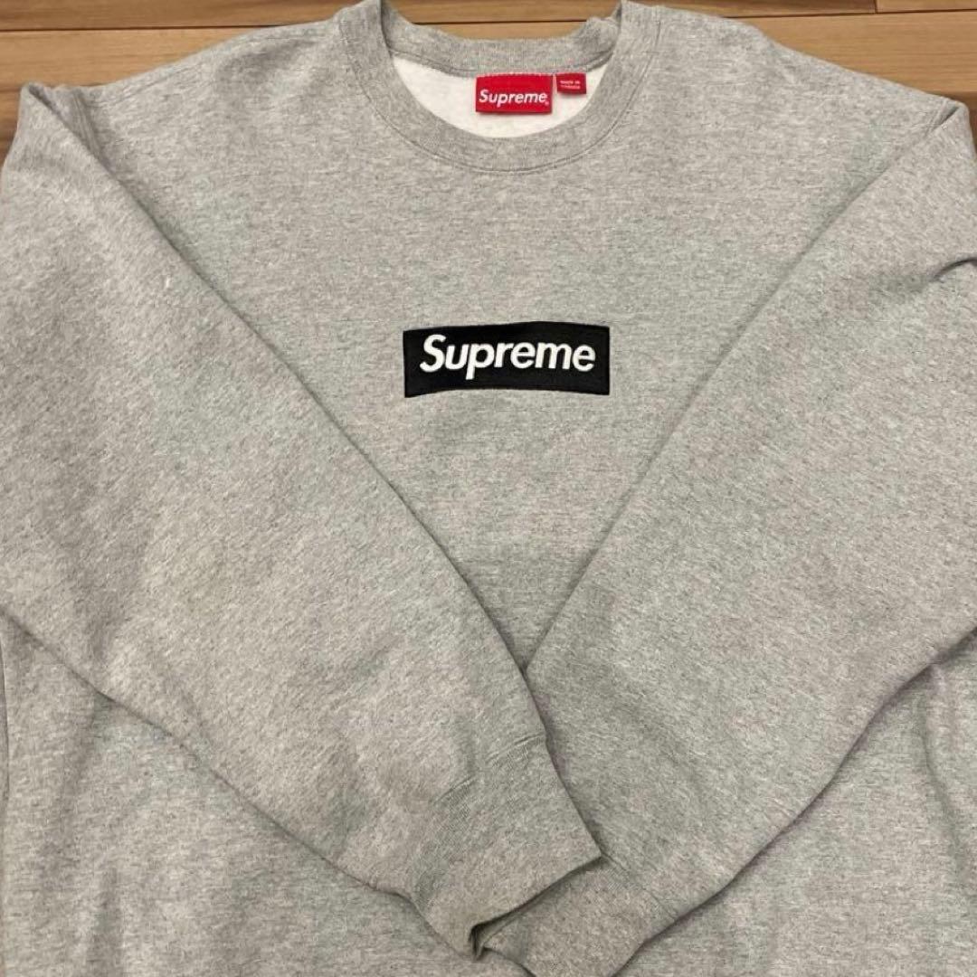 ど*来様 Supreme Box Logo Crewneck ヘザーグレー 22