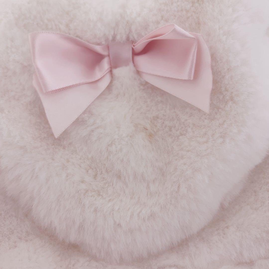 Secret Honey うさ耳ファーコート ホワイト ピンク