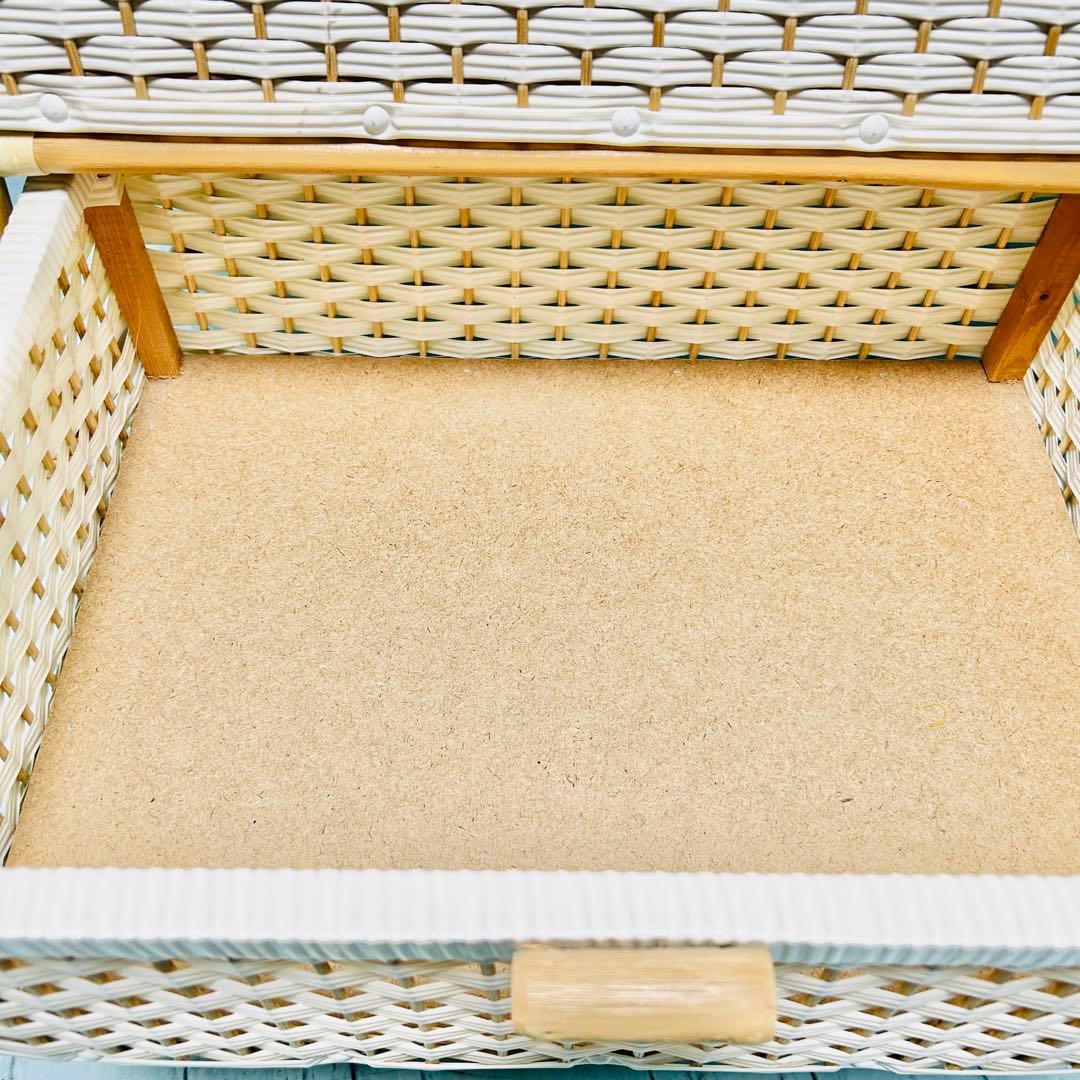 ミッフィー　ピンク　籐ラタン　大型 蓋付 バスケット3段　昭和レトロ　レア　希少