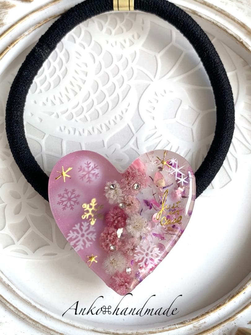 【ヘアゴム】レジン　サークル3.5㎝