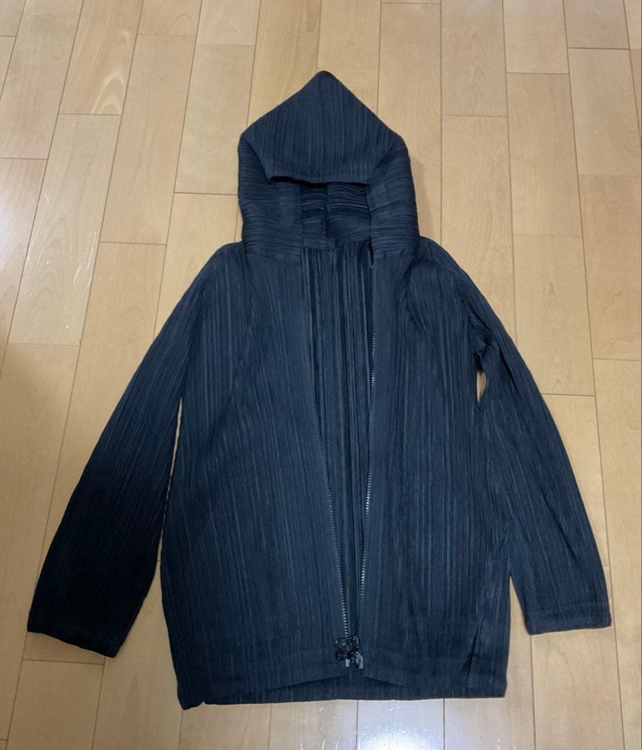 プリーツプリーズ PLEATS PLEASE フード付きパーカー カーディガン