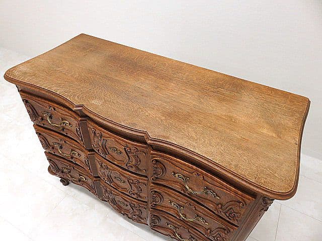 フレンチアンティーク オーク無垢材彫刻猫脚チェスト サイドチェス